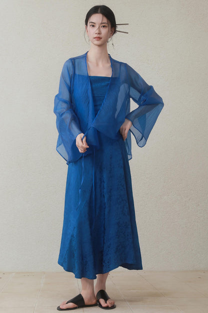 Blue Mesh Tie Sun Shirt