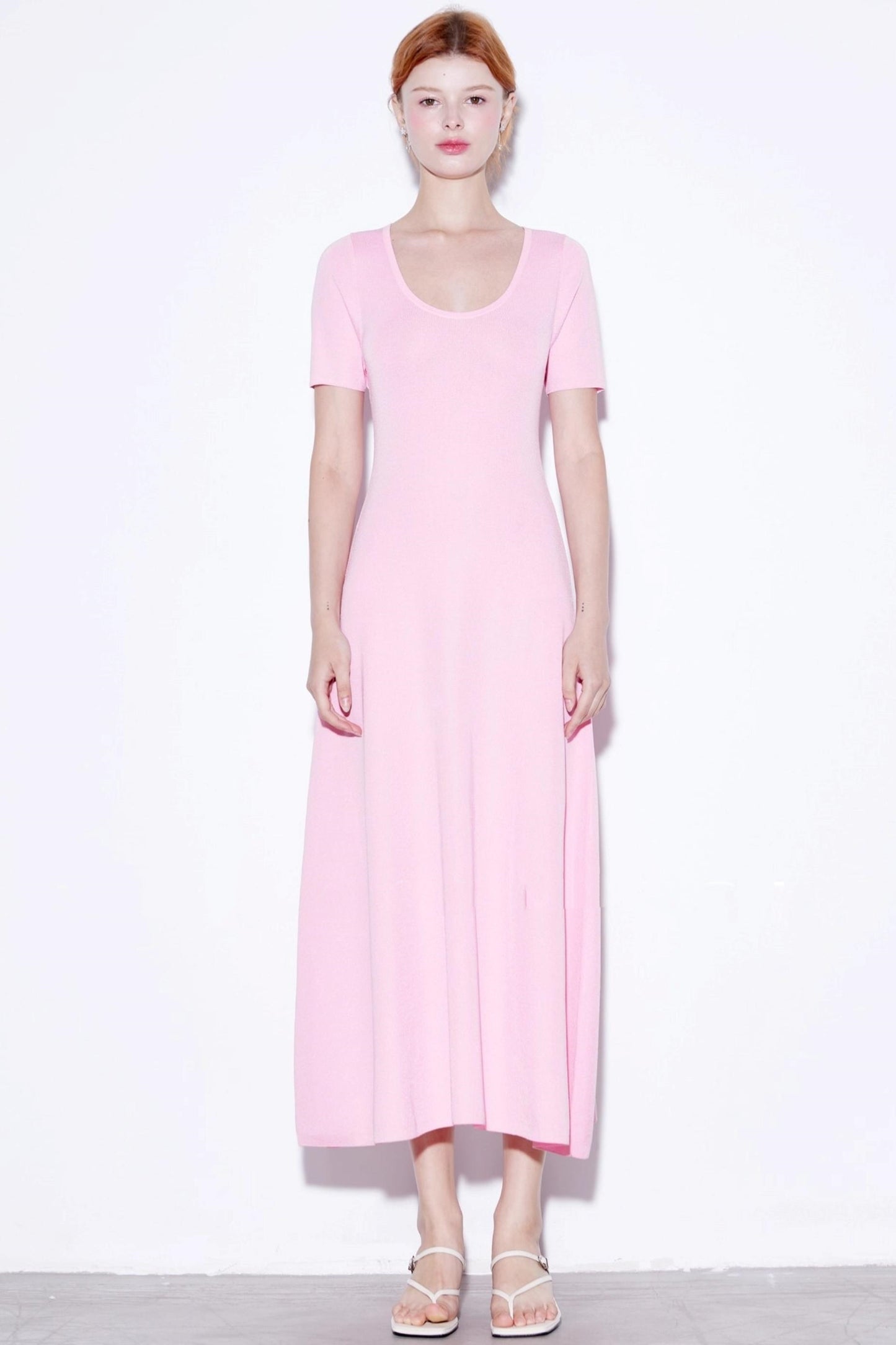 Silk U-neck Knit Dress