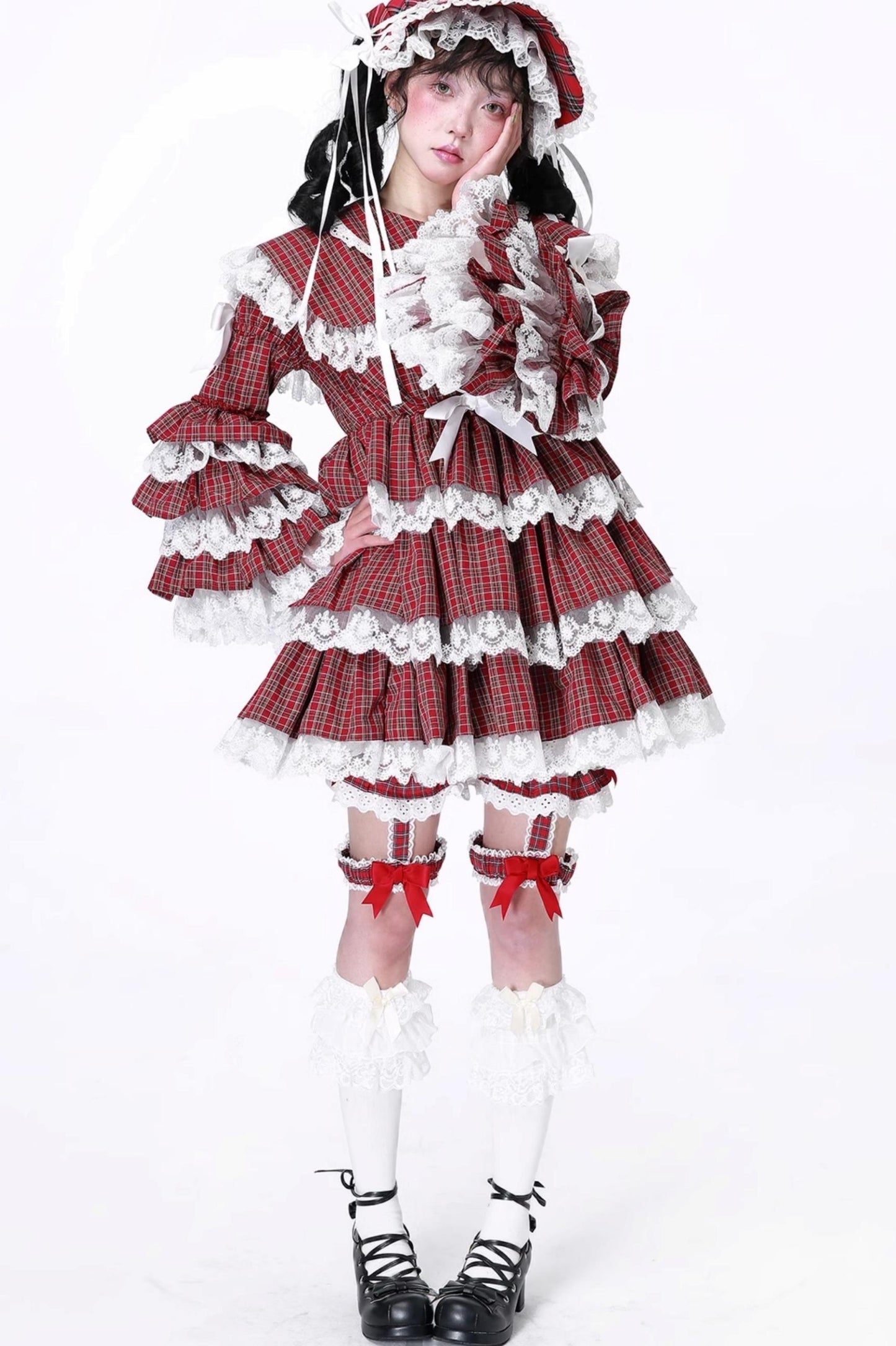 Lolita Style Red Check Dress