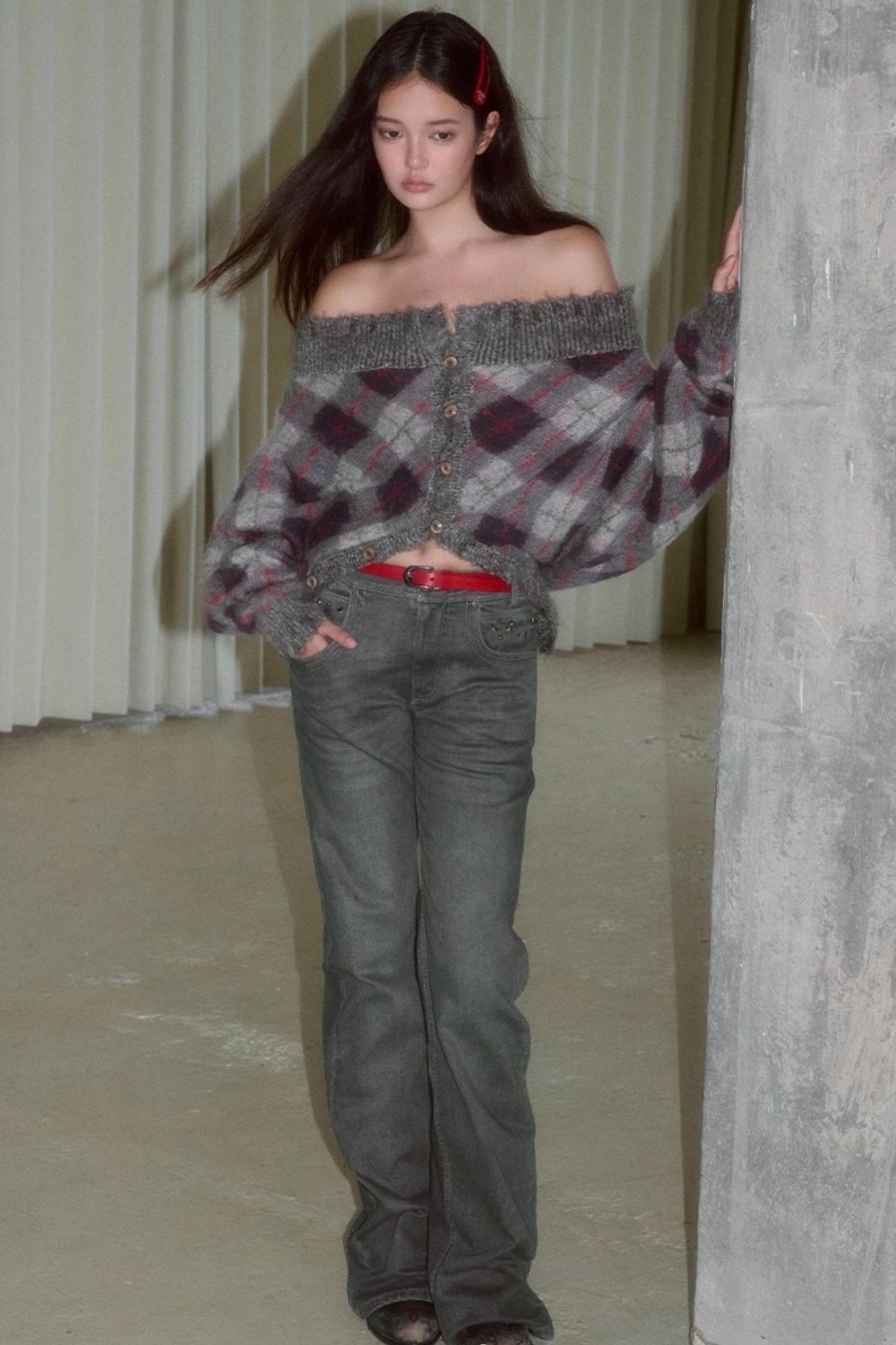 Spicy Loose Plaid Sweater