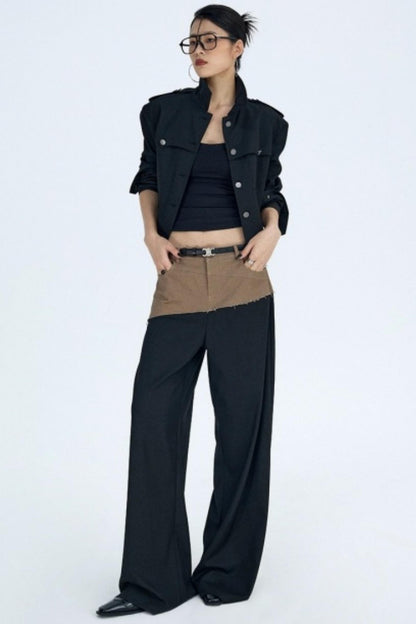 Black Fleece-Lined Workwear Jacket