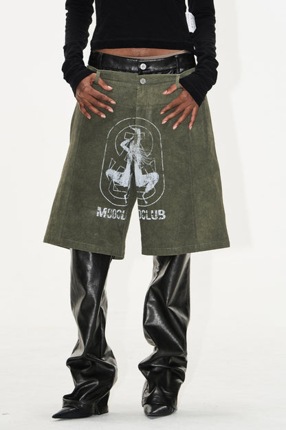 Patchwork Leather Shorts