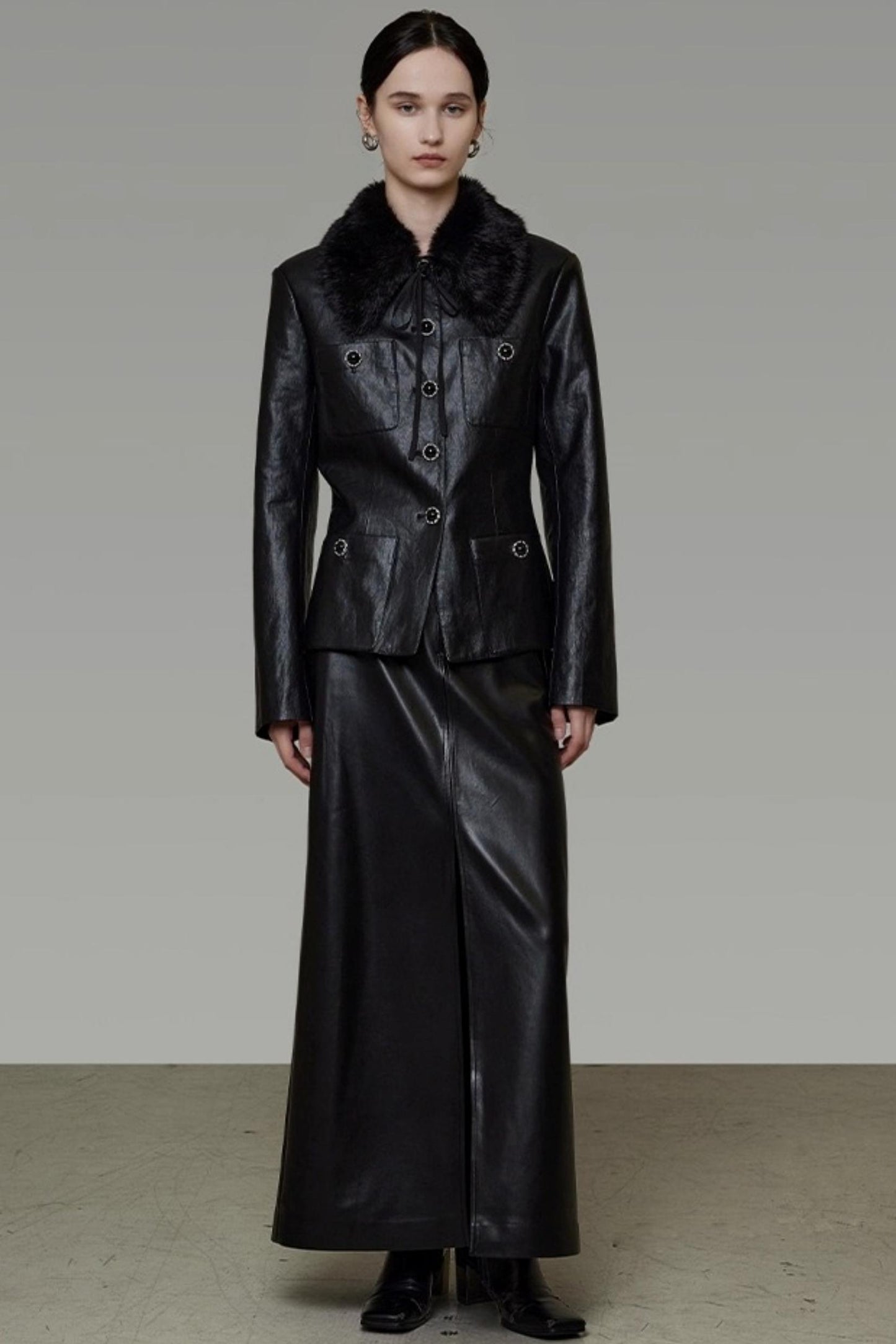 Fur Collar Patchwork Jacket