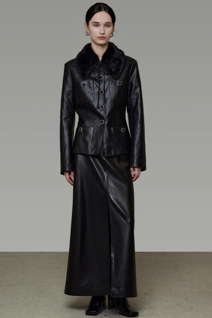 Fur Collar Patchwork Jacket