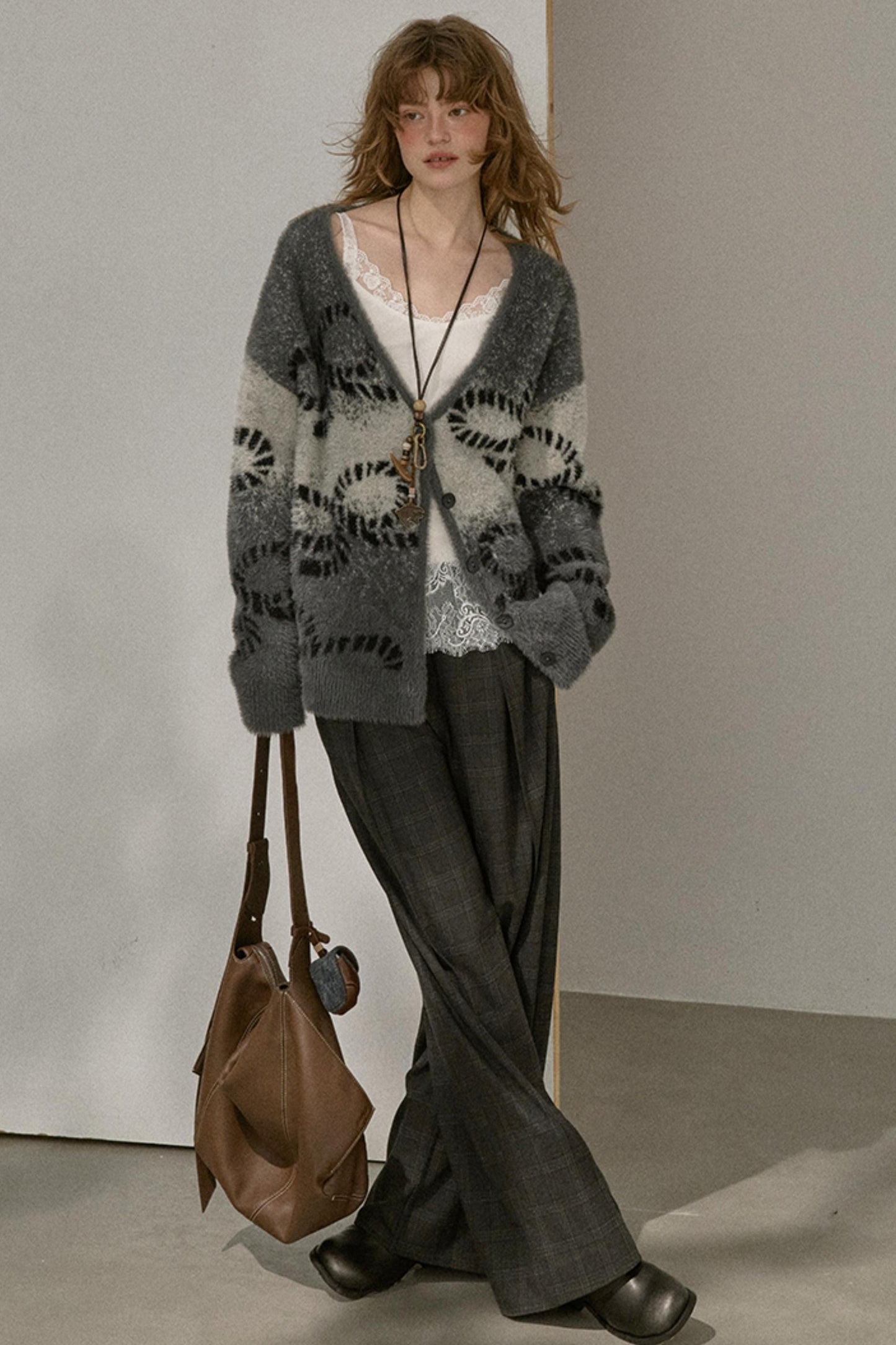 Gradient Knitted Loose Cardigan
