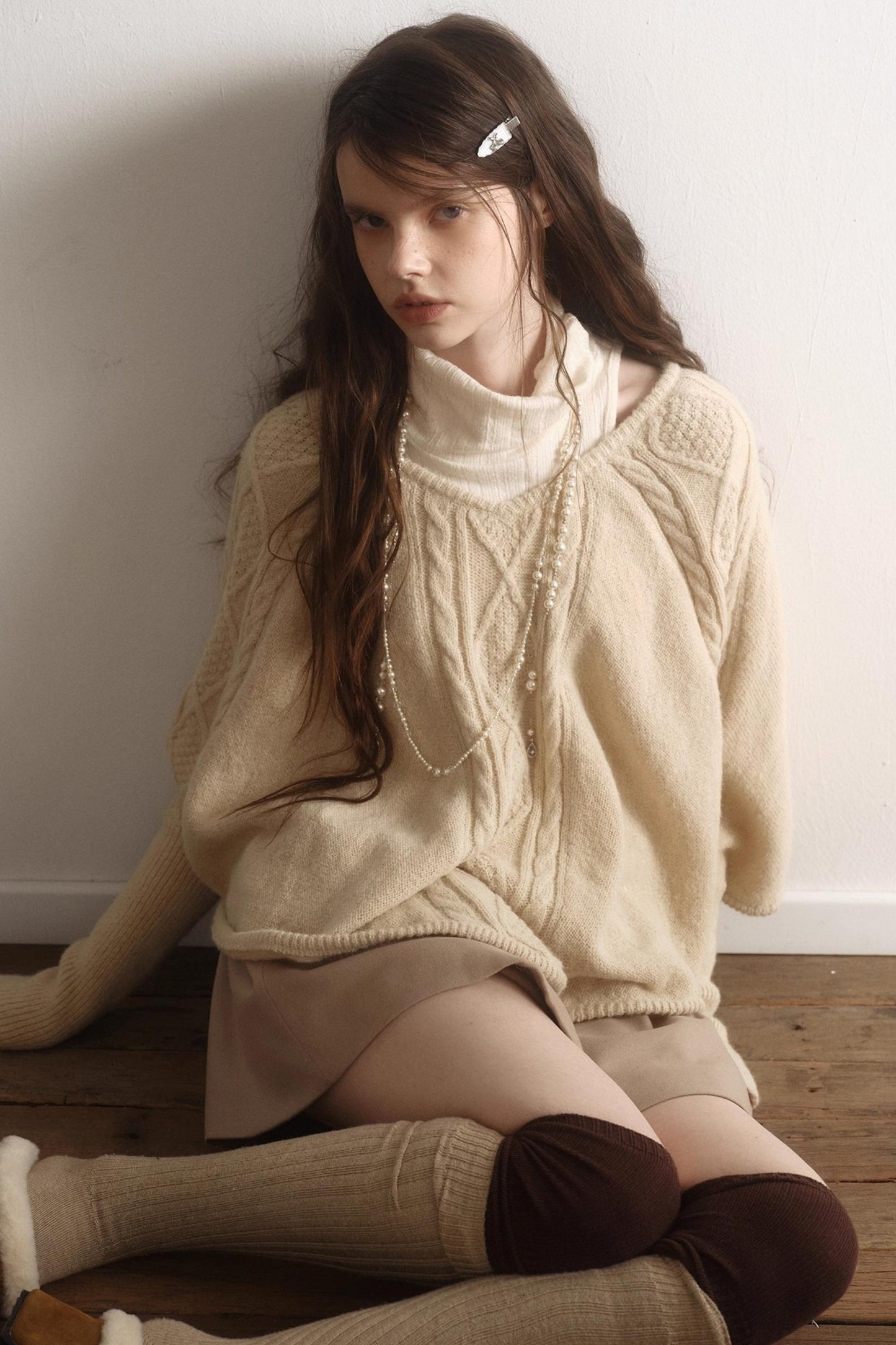 Light Purple Wool Batwing Sweater Set-Up