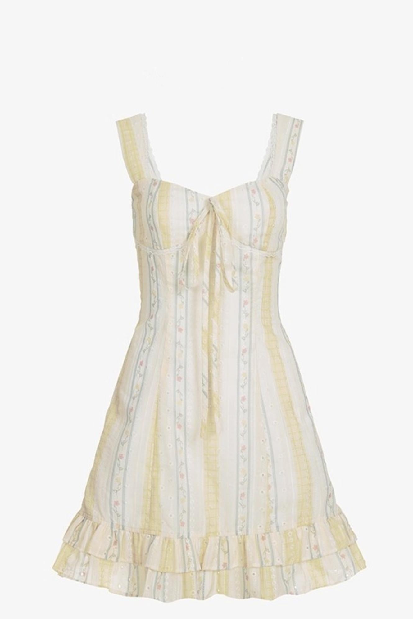 Romantic Jacquard Suspender Waist Dress