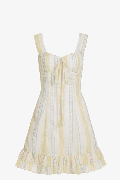 Romantic Jacquard Suspender Waist Dress