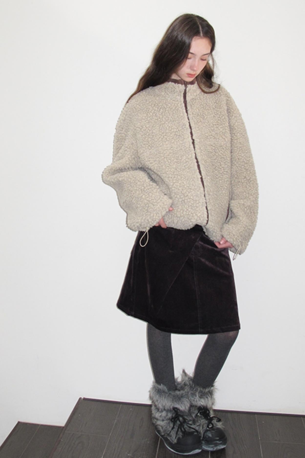 Snow Kiss Latte Plush Coat