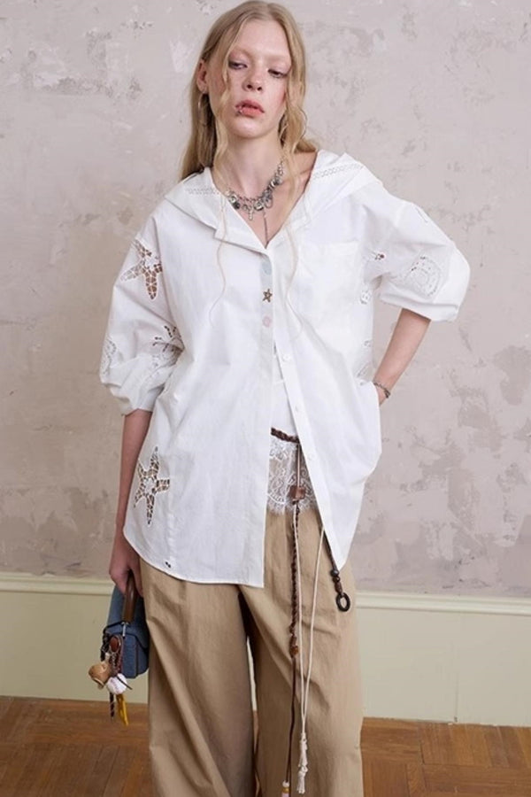 Summer Star White Shirt Jacket