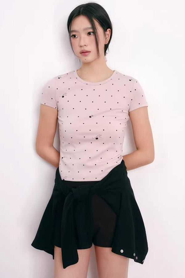 Polka Dot Lyocell Blend Top