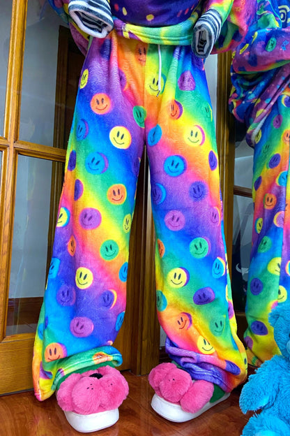 Colorful Smiley Fleece Pants