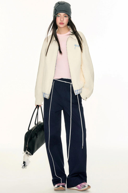 Strappy Blue Plaid Jacket Set-Up