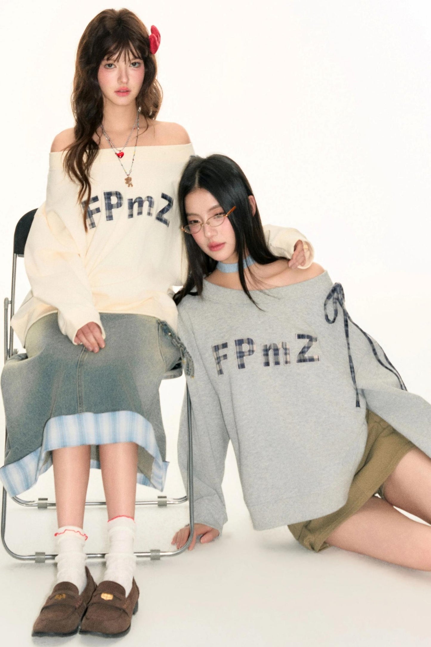 One-Line Letter Patch Sweatshirt