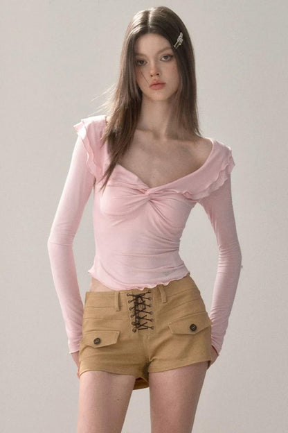 Ruffled One-Shoulder Top