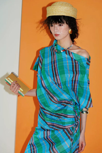 Asymmetrical Color-Blocked Top