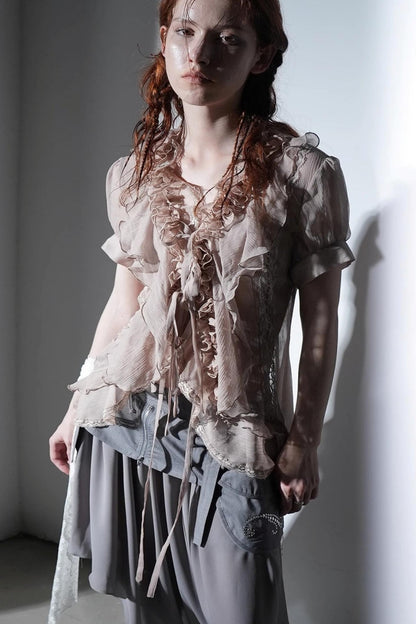Gauze Ruffle Shirt