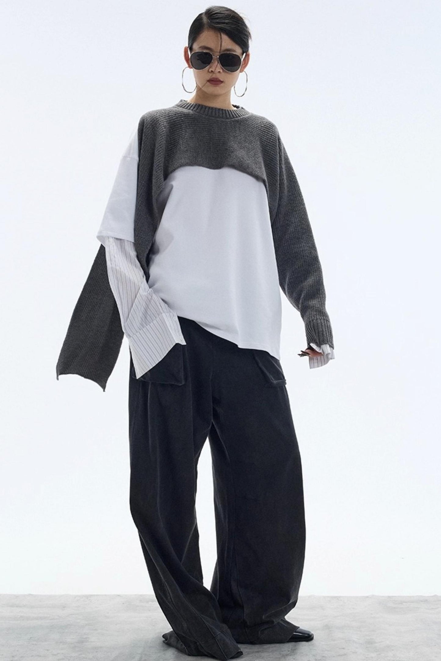 White Striped Crew Neck T-Shirt