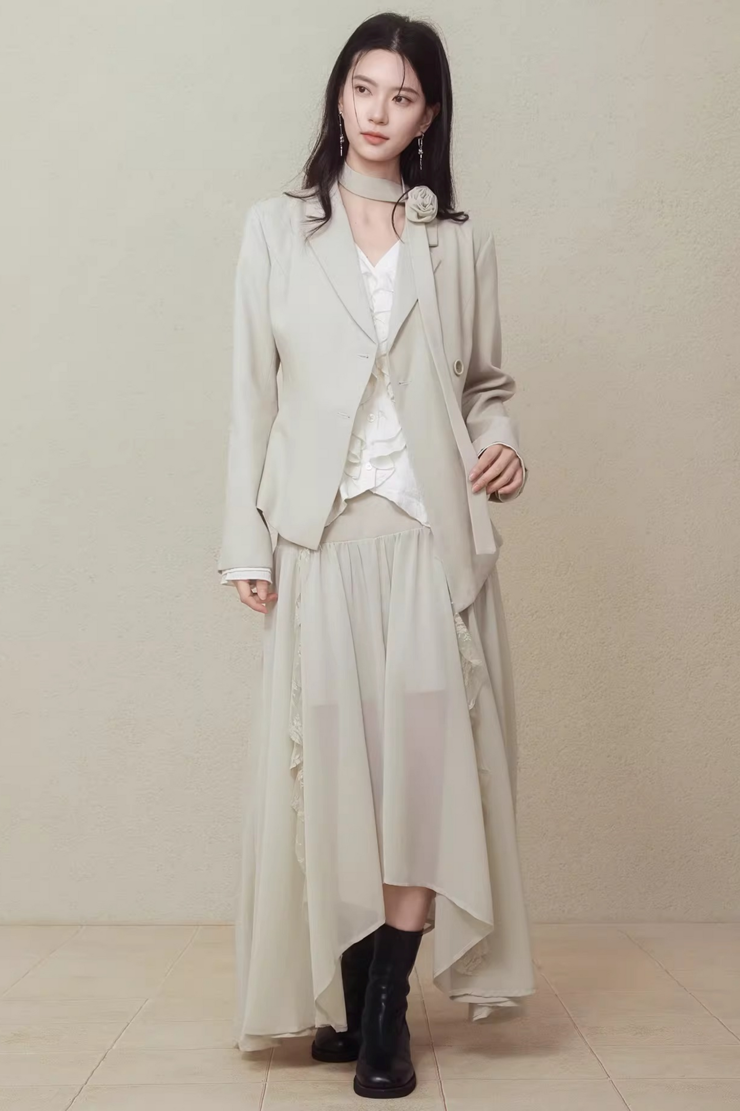 Irregular Hemp Patchwork Skirt