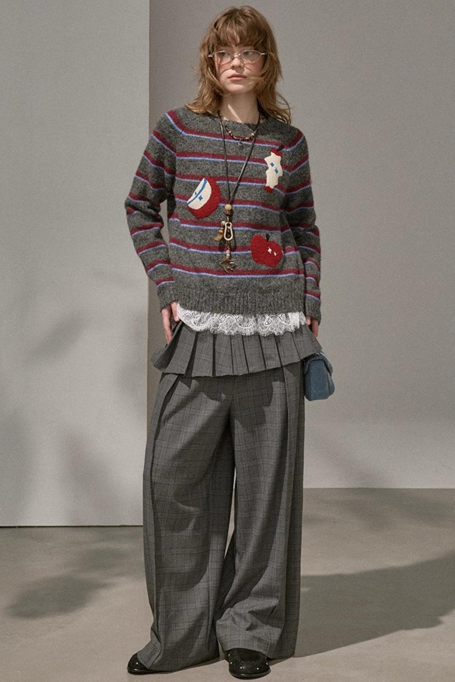 Apple Striped Crew Neck Sweater