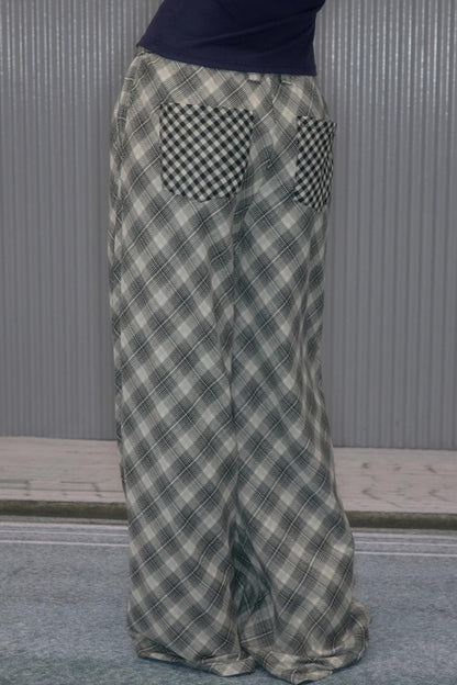 Vintage Plaid Straight Slacks