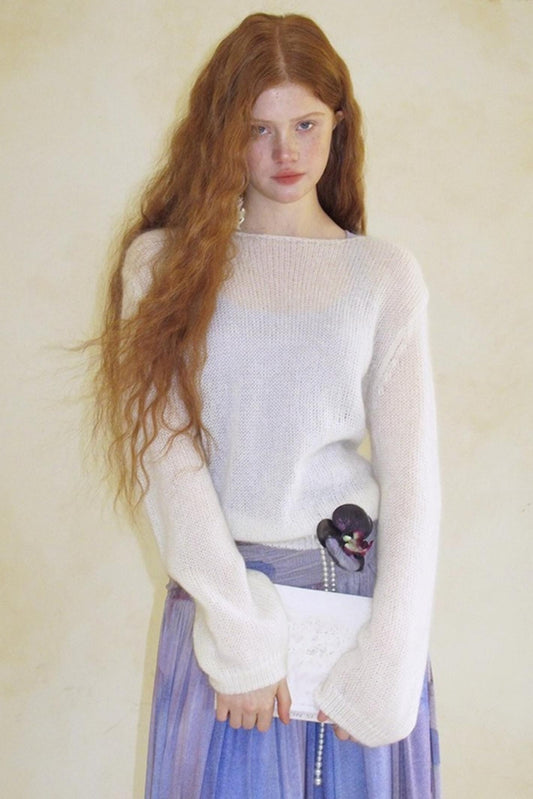 Absinthe Peach Mohair Sweater Top