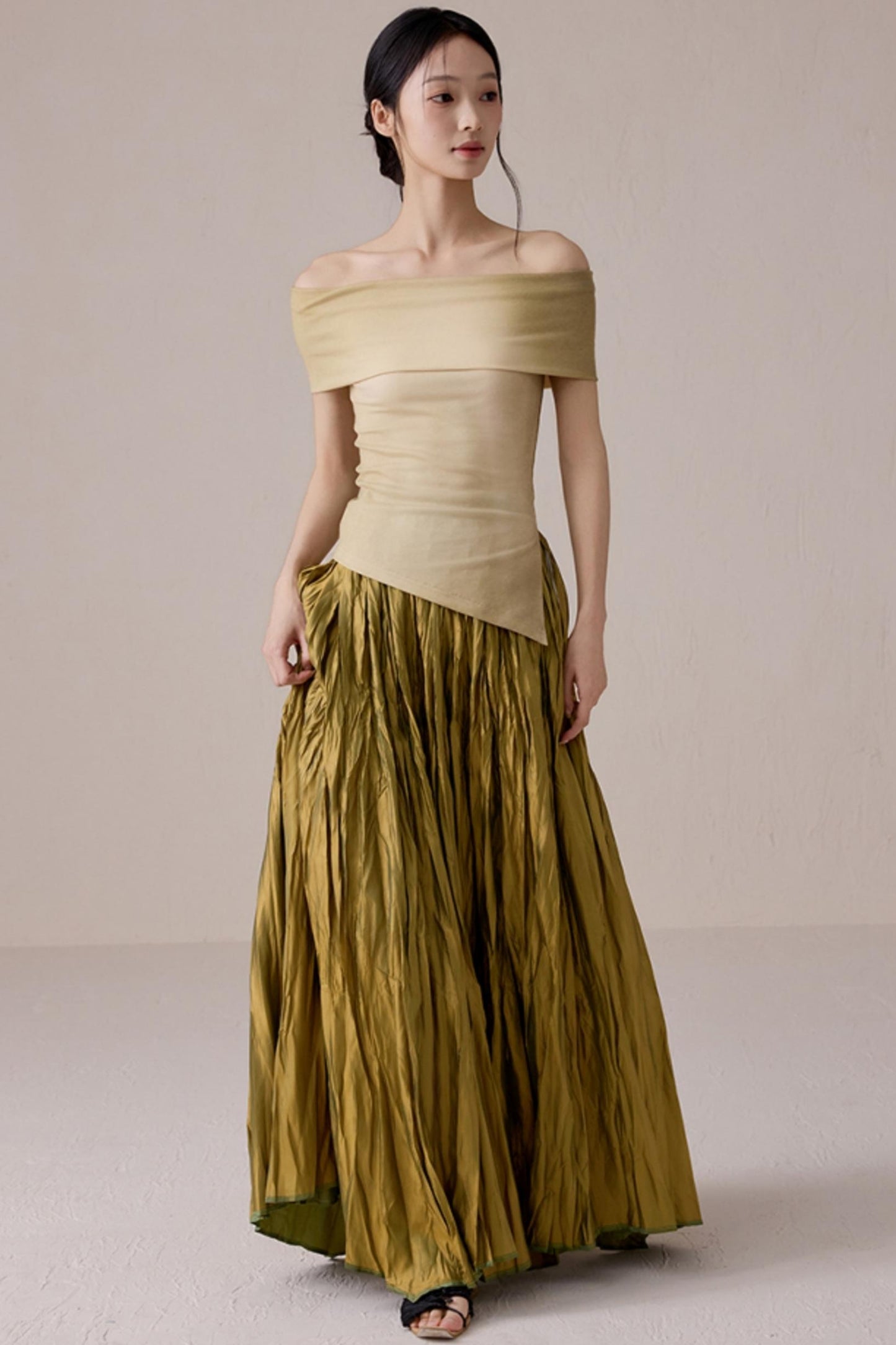 Pleated Fairy Bustier with A-line Swing Skirt
