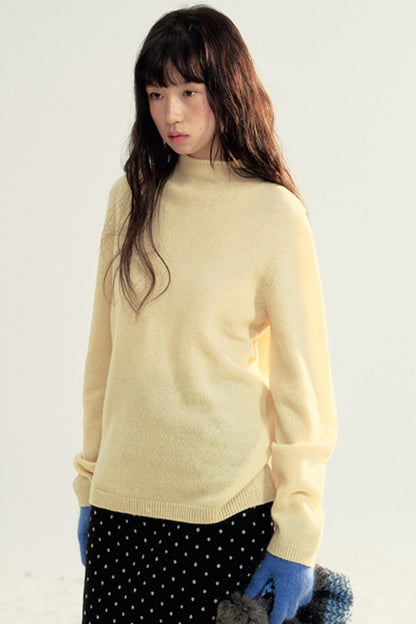 Colorful Wool Mid-Neck Winter Top