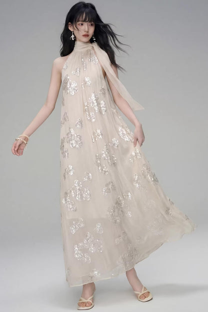 Gilt Shadow Halter Dress