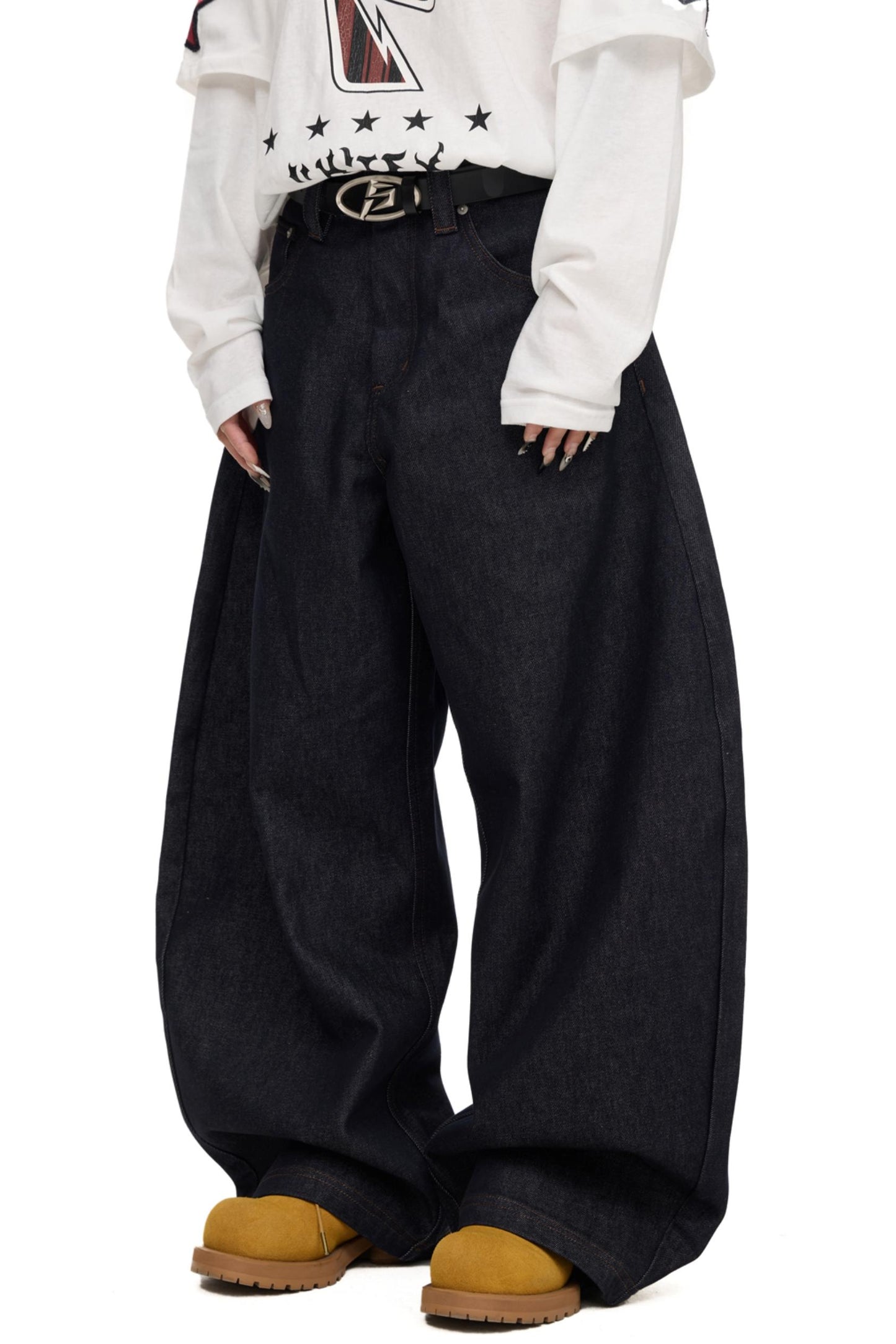 Vintage Wide Leg Cow Denim Jeans