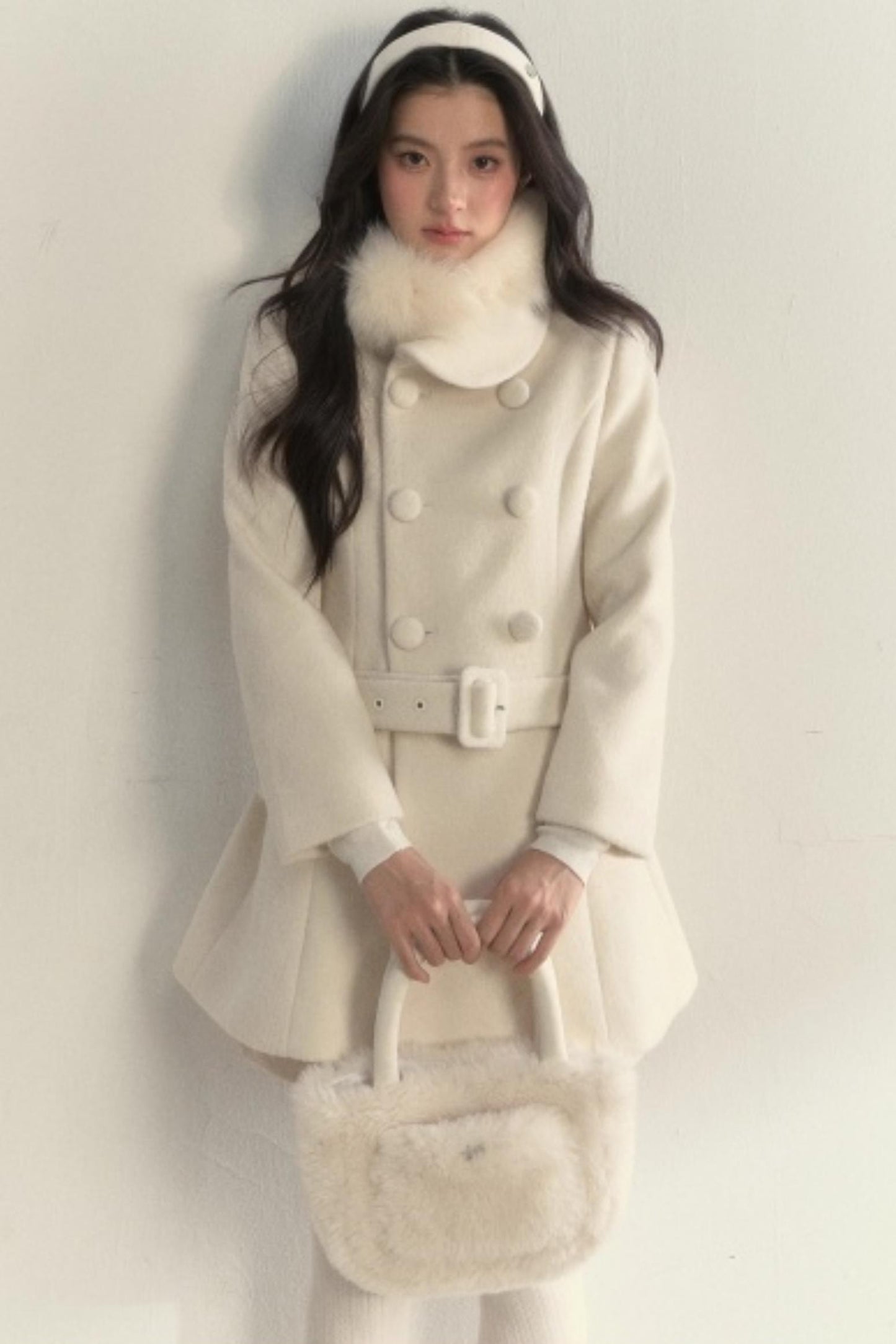 Double Breasted Low-Belt Mid-Length Coat