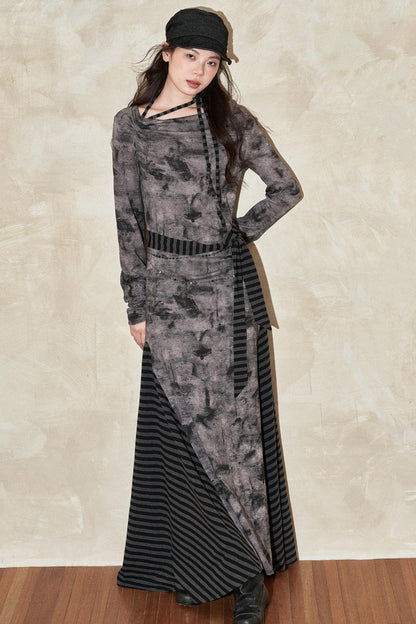 Gradient Patchwork Romantic Dress