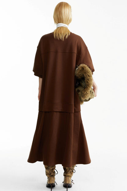 Brown Digital Print Dress