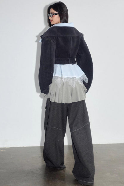 Vintage Lace Silhouette Short Top