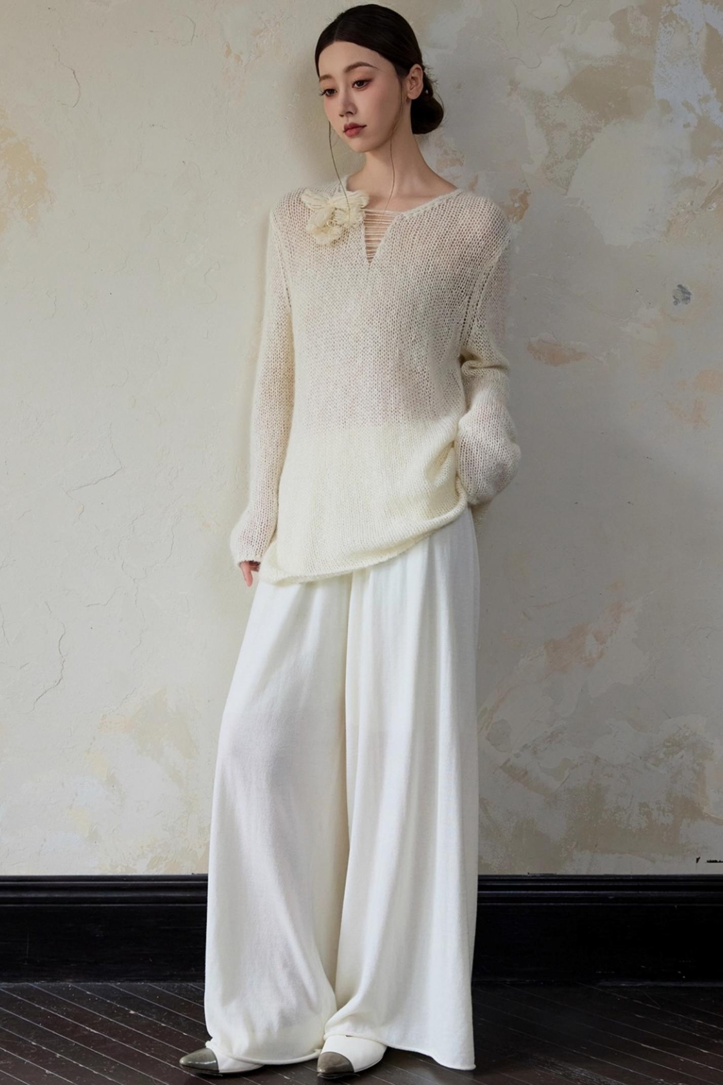 Casual Drape Wide-Leg Pants