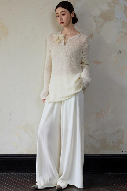 Casual Drape Wide-Leg Pants