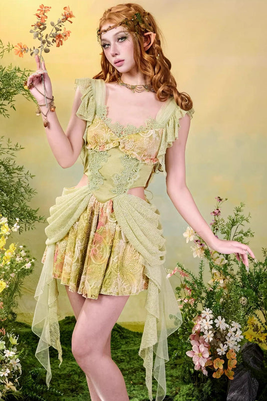 Lace Green Spring Dress Set-Up