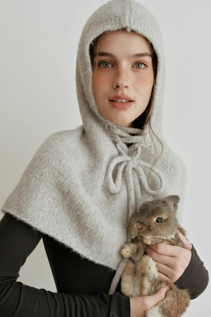 Pearl Gray Knit Cape