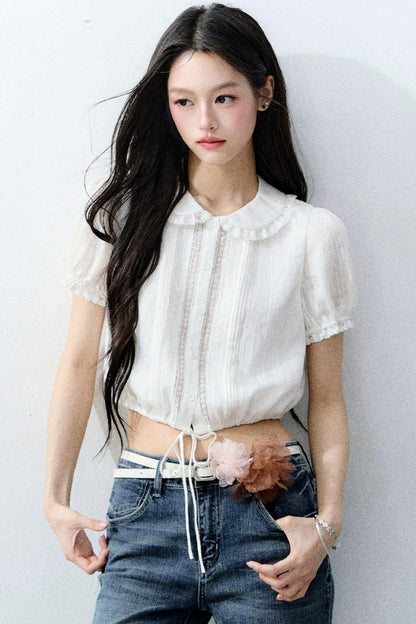 Moonlight Lace Doll Collar Top Set-Up