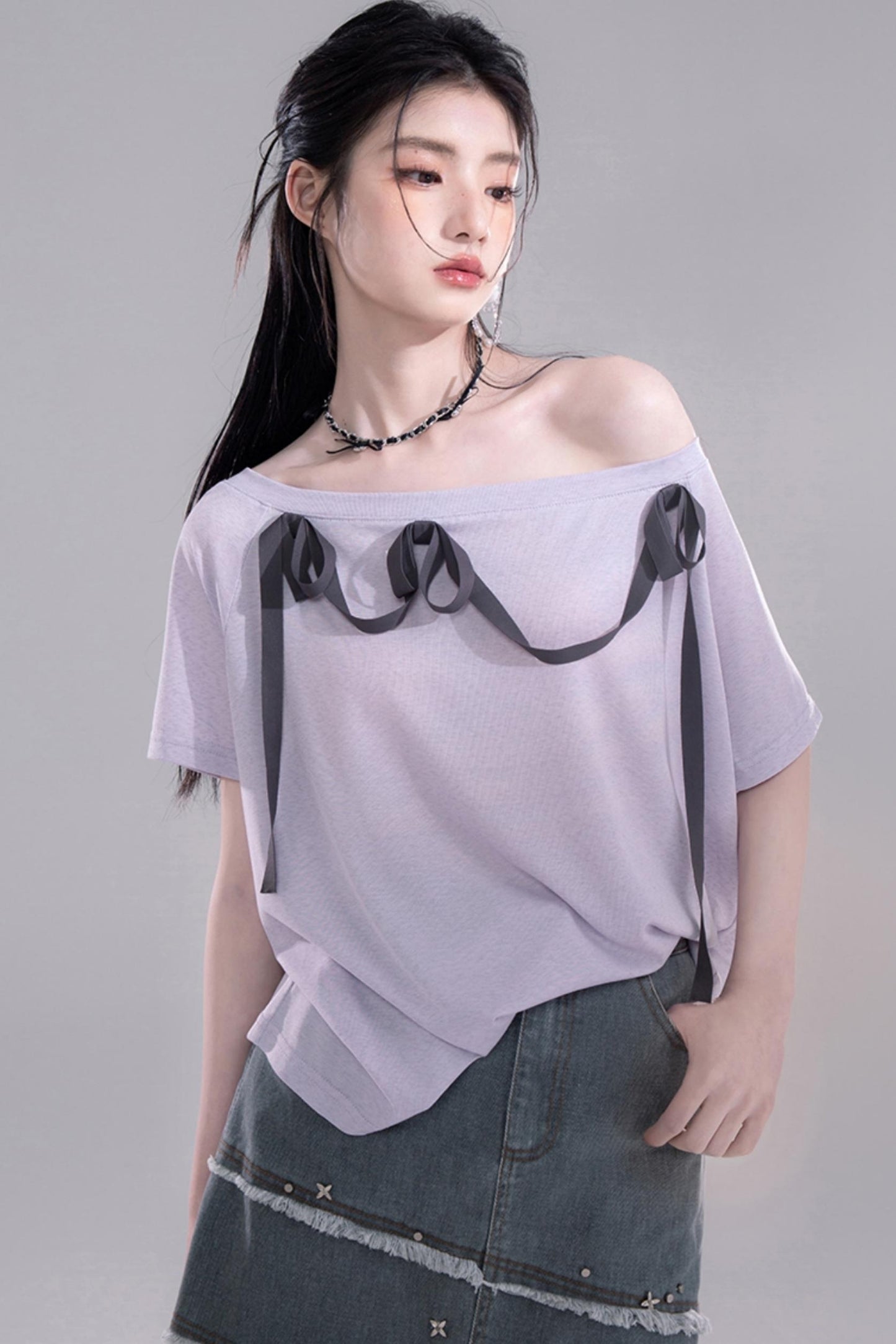 Azure Studded Mini Skirt