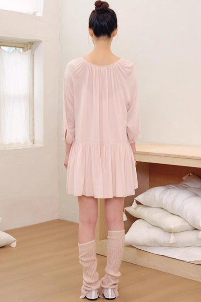 Light Dance Long-Sleeved Shirt Dress