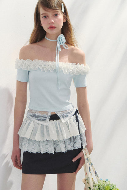 Lace Asymmetrical Top