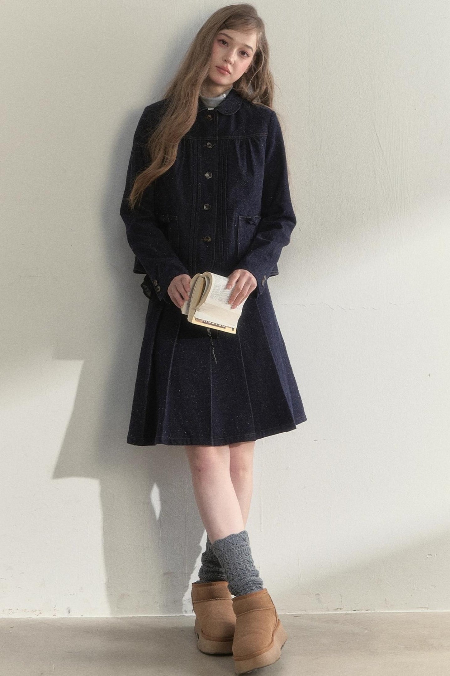 Retro Dot Denim Jacket Set-Up