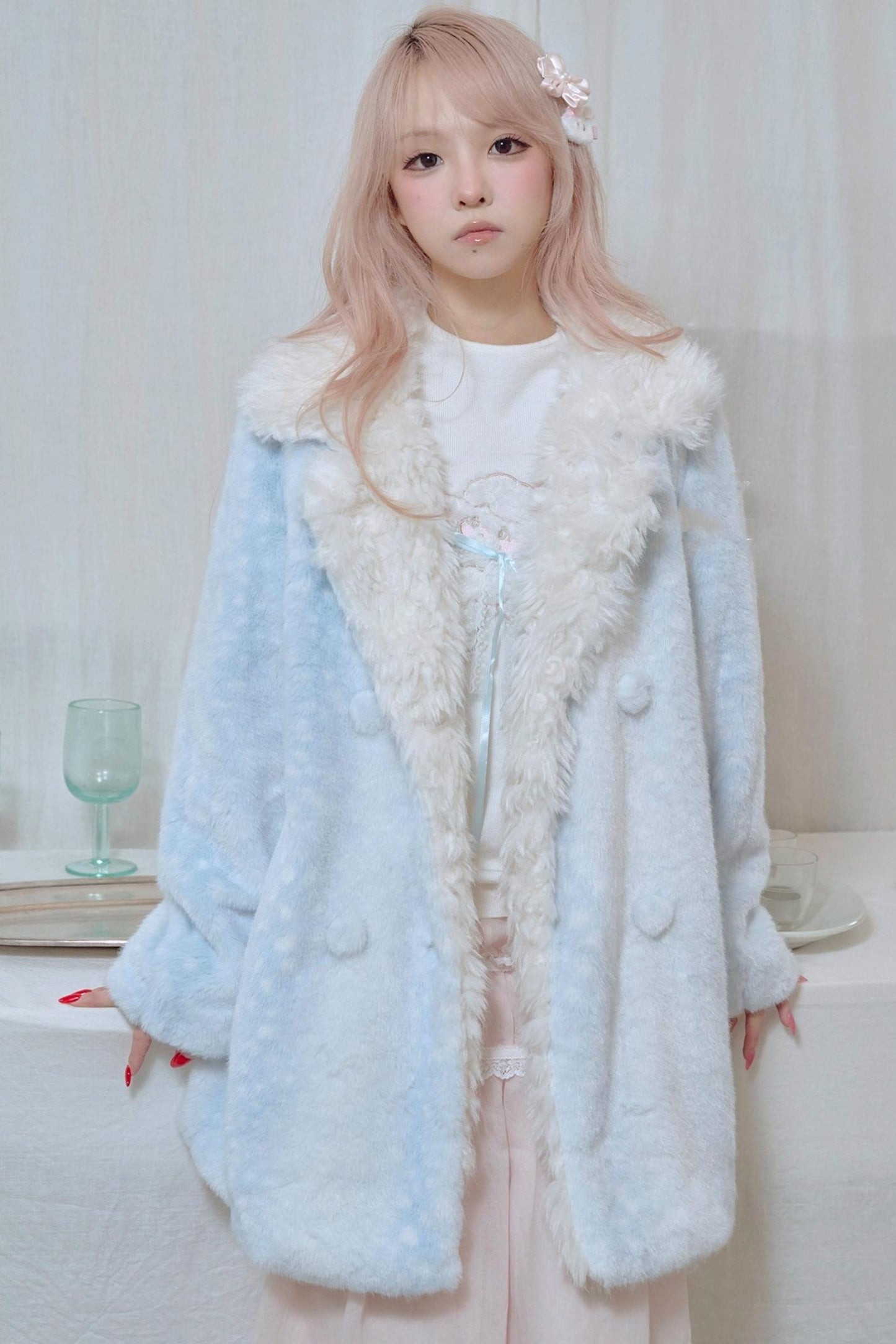 Fawn Print Rabbit Fur Coat
