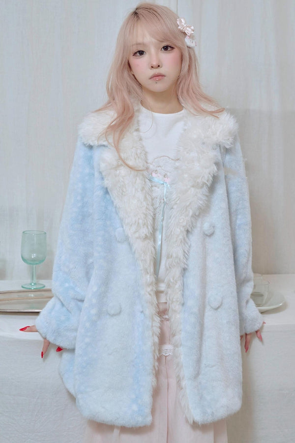 Fawn Print Rabbit Fur Coat