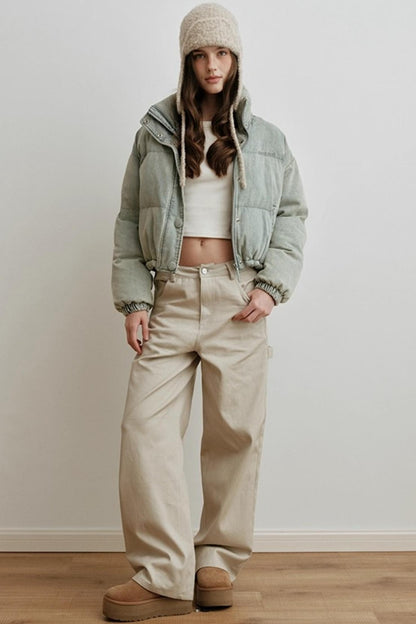 Embroidered Airy Drapey Pants