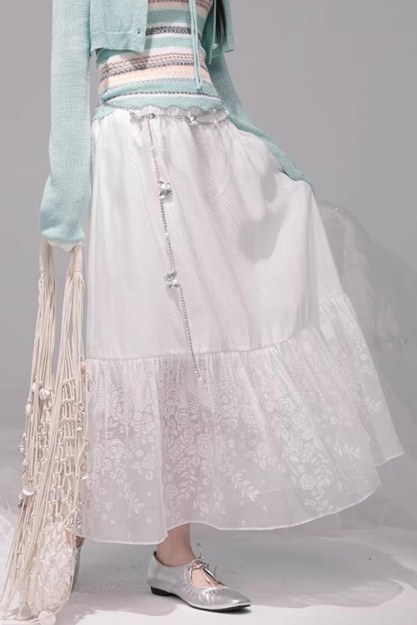 White Mist Gradient Skirt