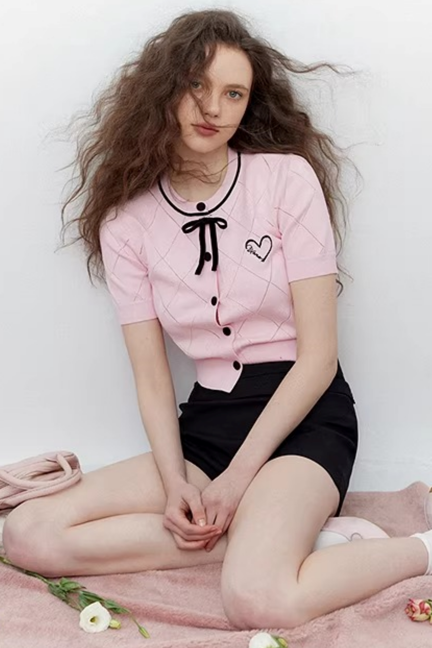 Pink Heart Knit Cardigan