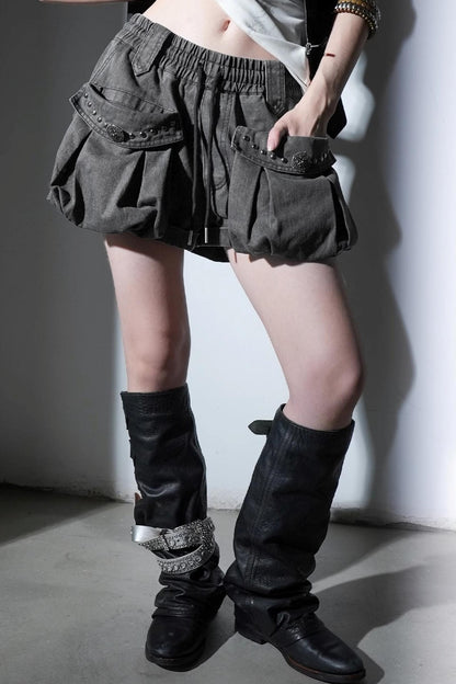 Vintage Rivet A-Line Cargo Shorts