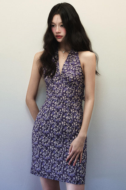 Floral Crushed V-Neck Summer Dress